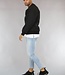 Basic Zwarte Heren Sweater met Loose Fit