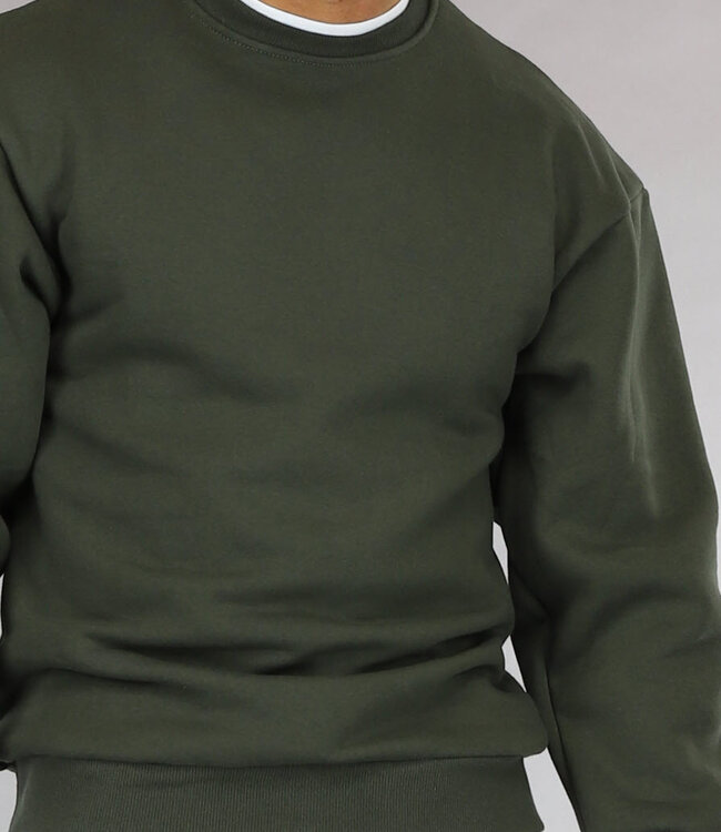 Legergroene Oversized Heren Trui zonder Capuchon