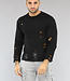 Zwarte Heren Trui met Damaged Look
