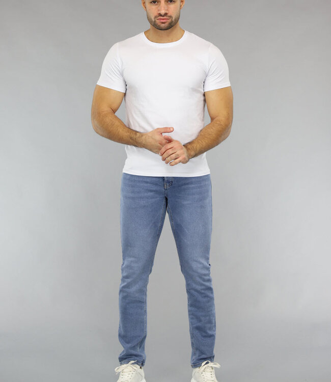 Wit Heren T Shirt met Ronde Hals