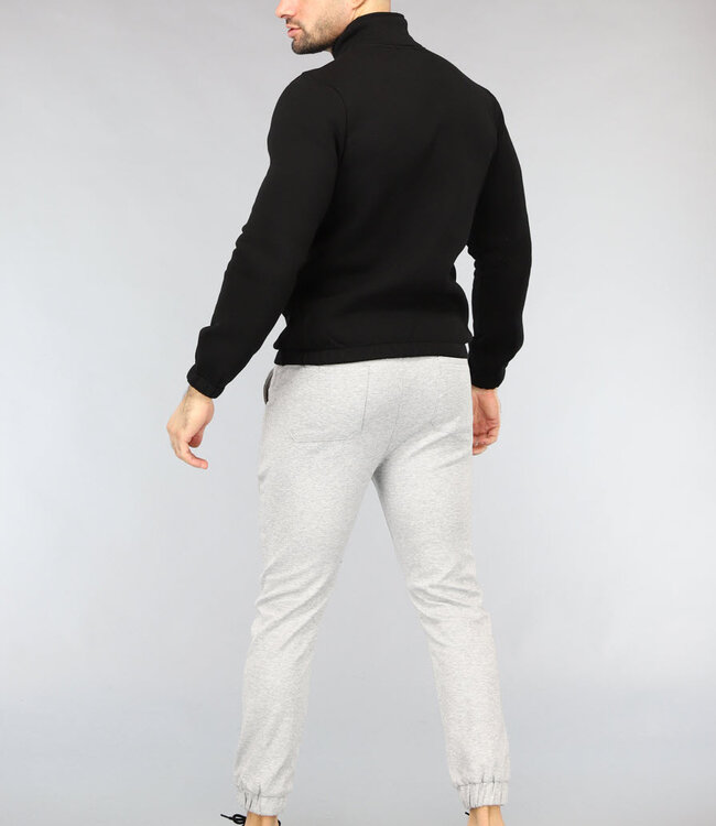 Heren Sweater met Buidelzak in Zwart