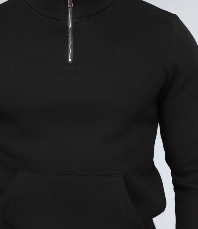 Heren Sweater met Buidelzak in Zwart