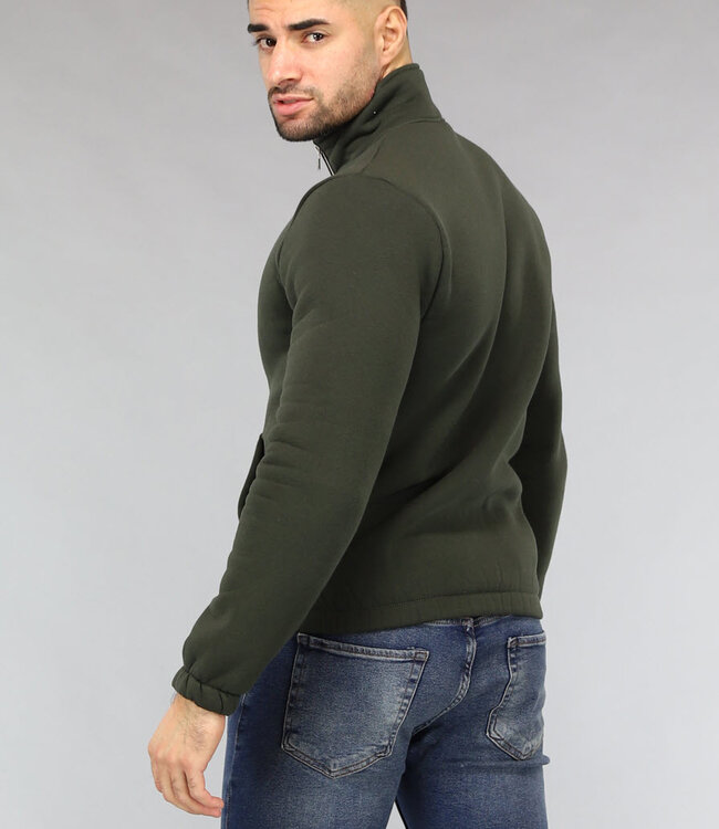 Heren Sweater met Buidelzak in Donkergroen