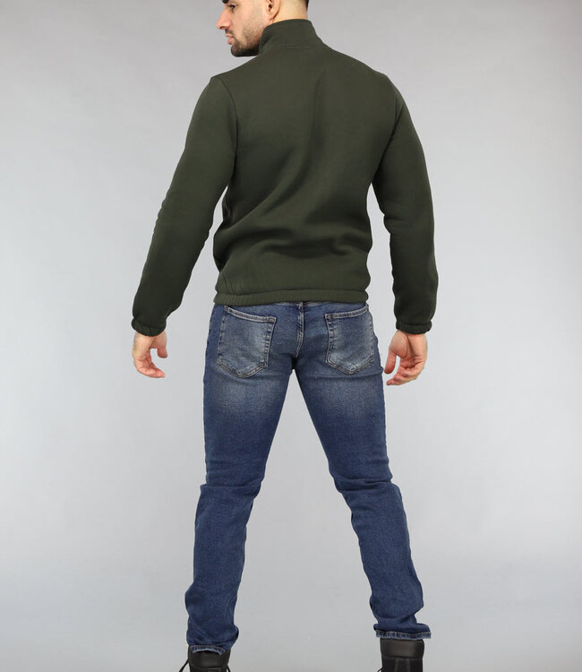 Heren Sweater met Buidelzak in Donkergroen