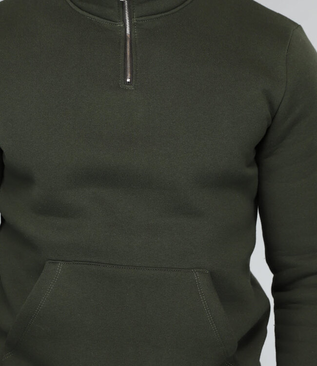 Heren Sweater met Buidelzak in Donkergroen