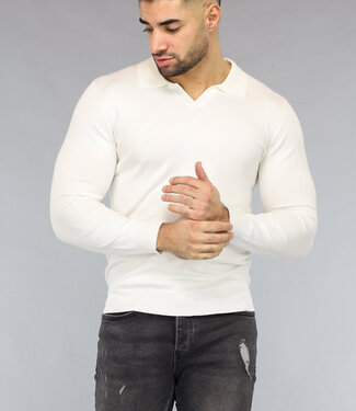 NEW0812 Witte Stretch Trui voor Mannen
