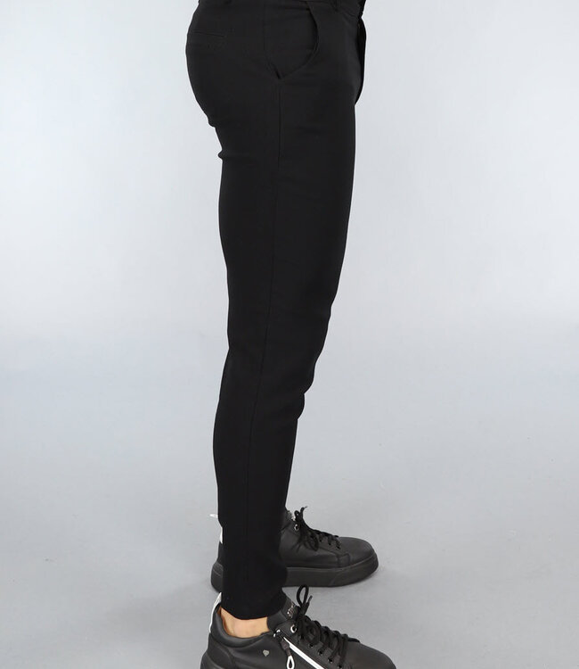 Zwarte Heren Pantalon met Sierzakken