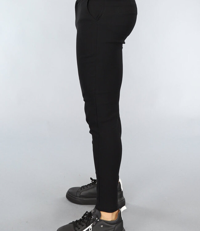 Zwarte Heren Pantalon met Sierzakken