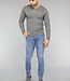 Gebreide Heren Pullover met V Hals in Grijs