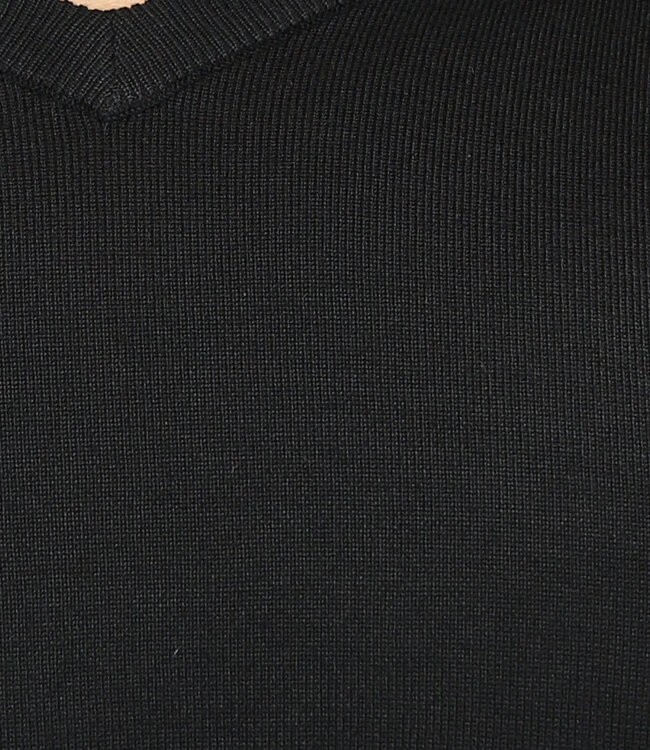 Gebreide Heren Pullover met V Hals in Zwart