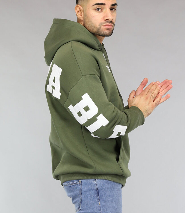 Khaki Heren Hoodie met Unstoppable Tekst