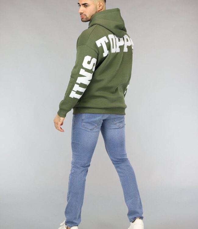 Khaki Heren Hoodie met Unstoppable Tekst