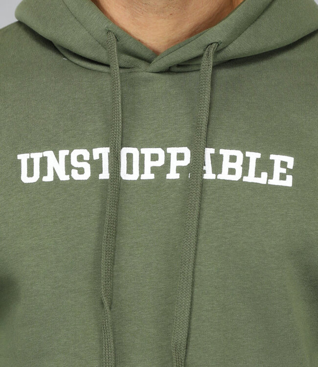 Khaki Heren Hoodie met Unstoppable Tekst