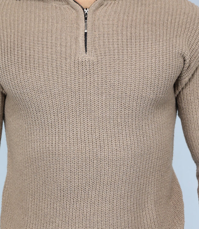Gebreide Schipperstrui voor Heren in Camel