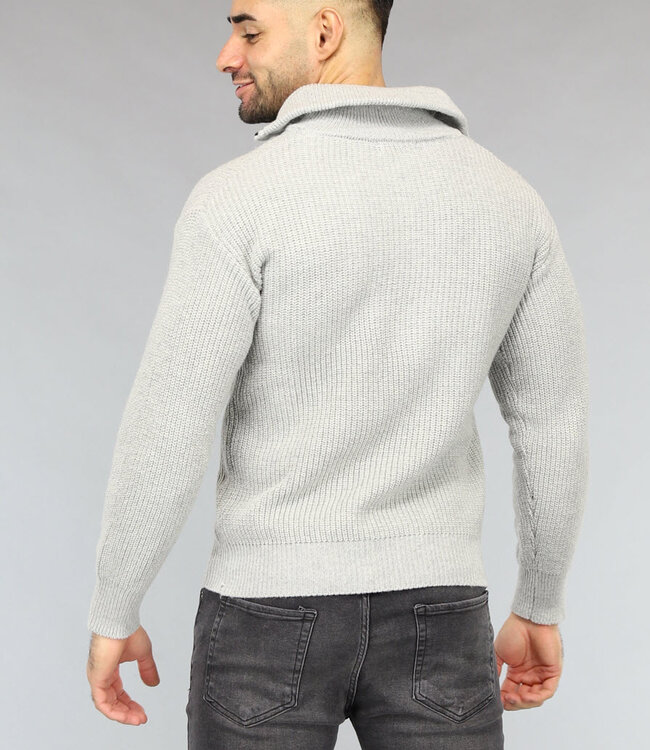 Gebreide Heren Jumper in Lichtgrijs