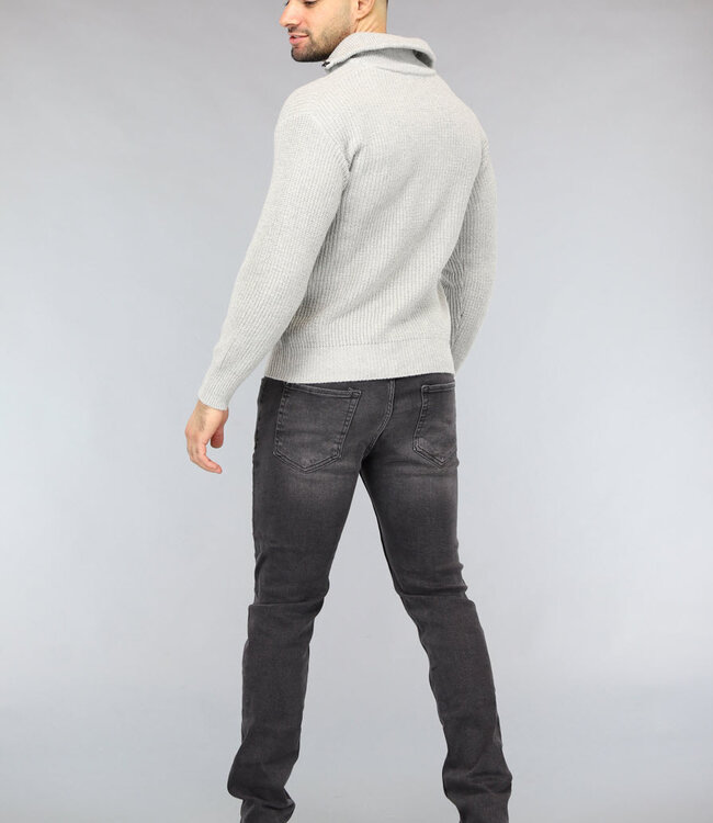 Gebreide Heren Jumper in Lichtgrijs