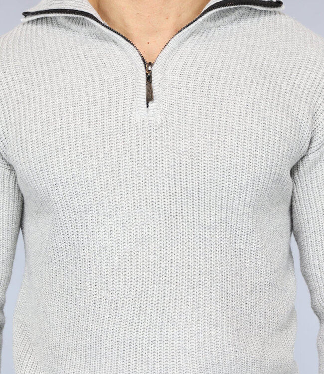 Gebreide Heren Jumper in Lichtgrijs