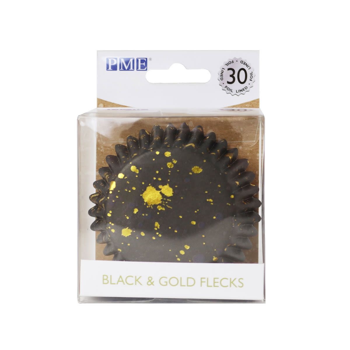 PME foil baking cups black & gold pk/30 - SweetyCakeShop