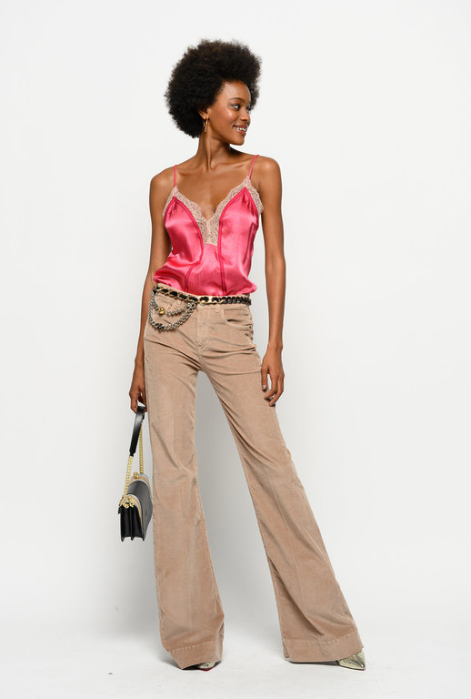 Pinko FIONA pantalon flare côtelé