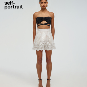 Self Portrait Lattice Embroidered short Self Portrait Lattice Embroidered short