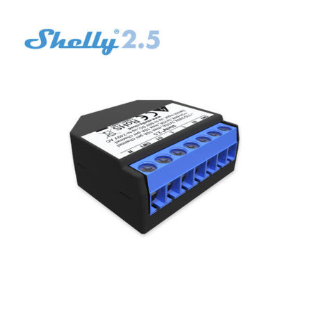 SHELLY Shelly 2.5 WiFi dubbele inbouw schakelaar