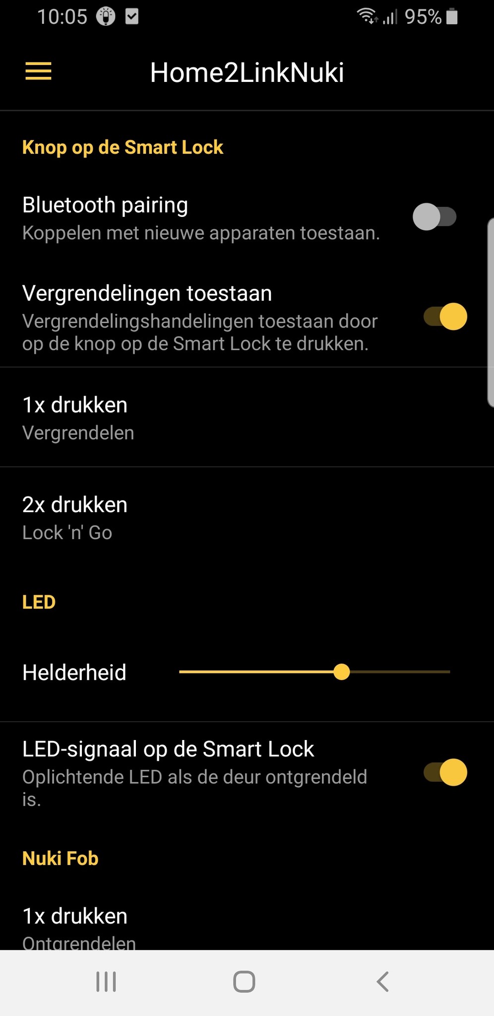 Nuki App veilige instellingen