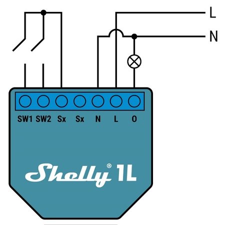 SHELLY Shelly 1L WiFi inbouwschakelaar