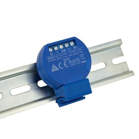 SHELLY Shelly 1 or 1PM DIN-Rail mount flat Blue