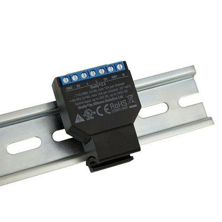 SHELLY Shelly 2.5 or EM DIN-Rail mount  flat Black