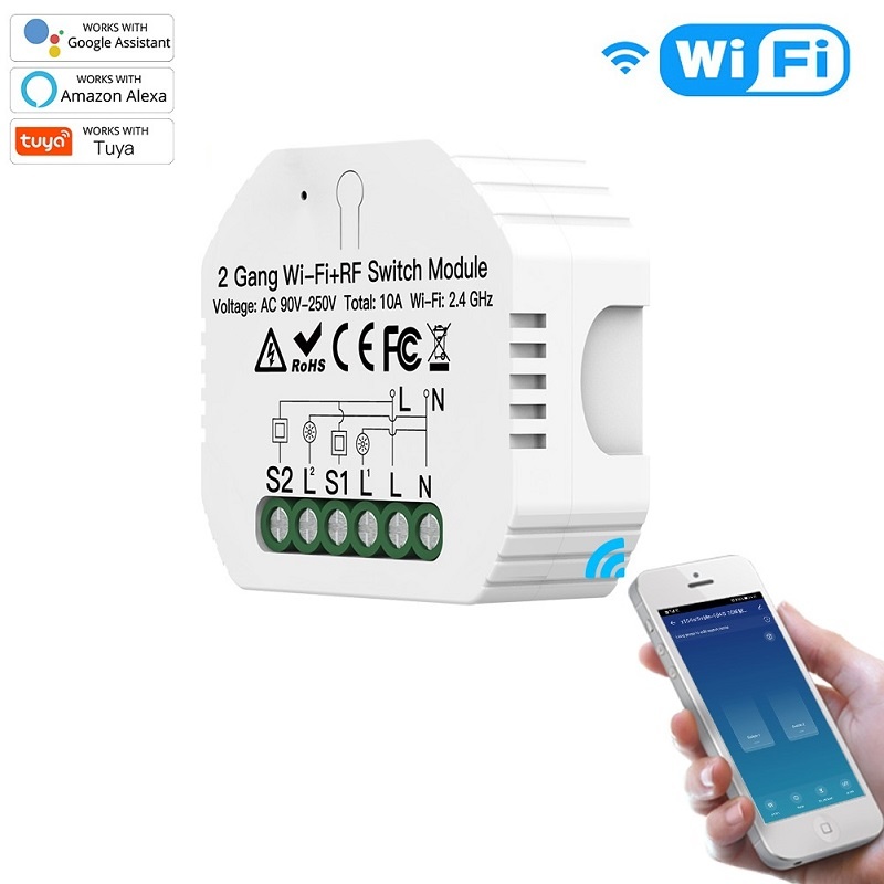 MOES Tuya WiFi-RF Switch 2-kanaals