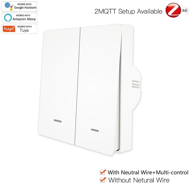 MOES Tuya ZigBee Smart Wall Switch 2-kanaals