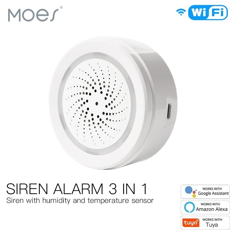 MOES MOES Tuya WiFi TH Sensor en Sirene