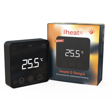 HEAT-IT HEAT-IT Draadloze Wandthermostaat Zwart Z-wave Plus