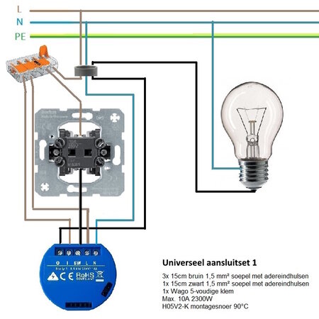 SHELLY Shelly 1 WiFi inbouw schakelaar