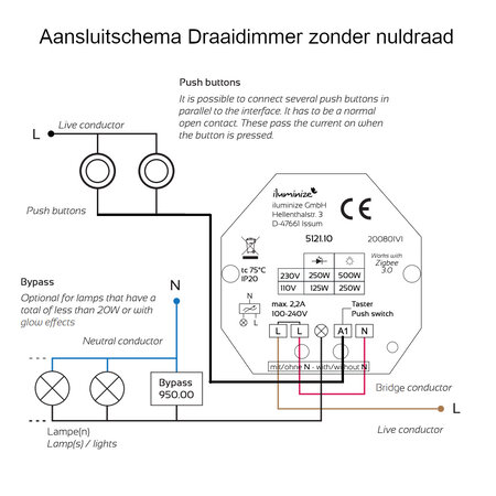 Iluminize Iluminize ZigBee Hue DraaiDimmer 250W/500W