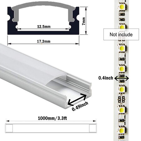 Aluminium LED-Strip Profiel met Diffuser