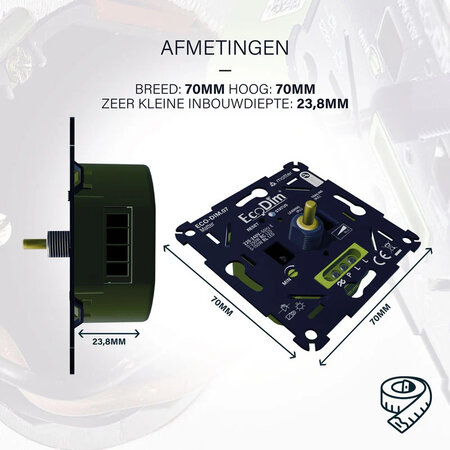 ECODIM EcoDim Matter Smart LED Draaidimmer 0-250W