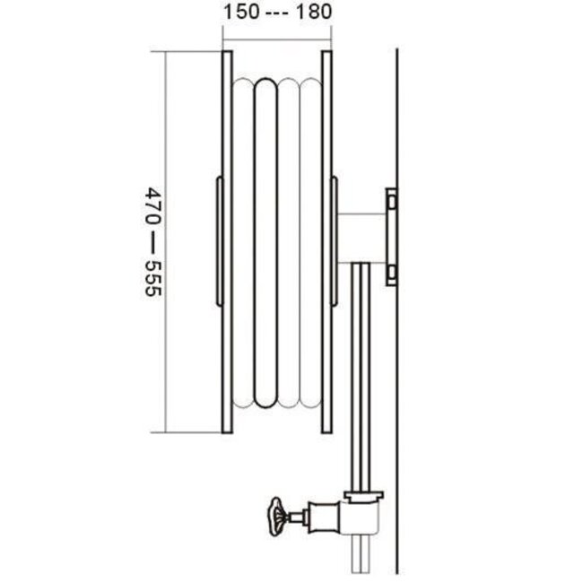 Brandbeveiligingshop Brandhaspel vast met 3/4" blusslang