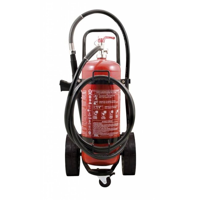 Brandbeveiligingshop Bluswagen poeder 50kg (ABC) permanente druk