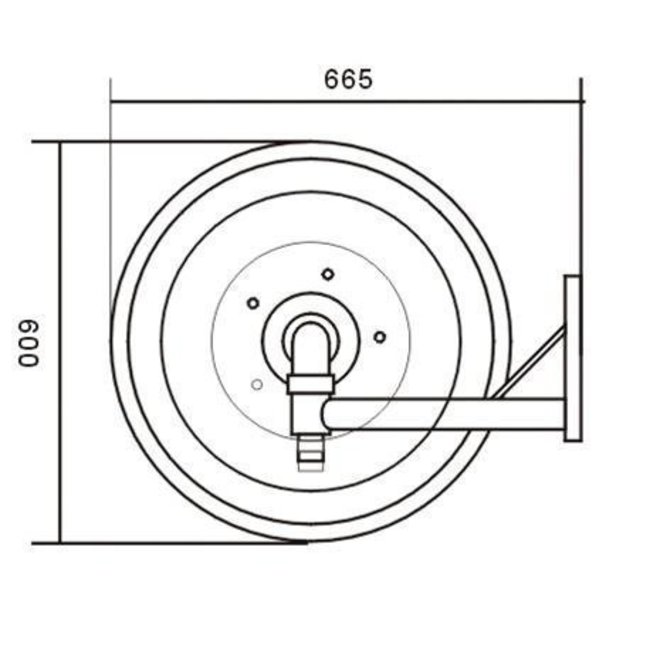 Brandbeveiligingshop Brandhaspelkast met automatisch zwenkbare brandhaspel 1" blusslang