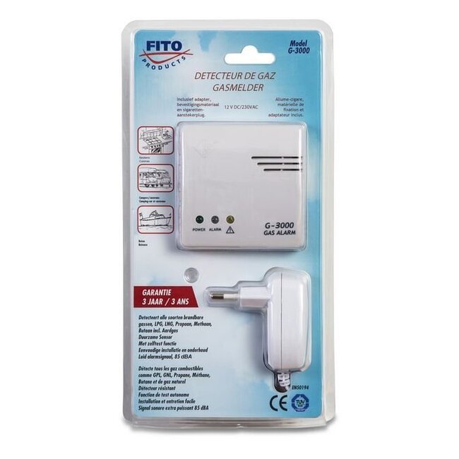 FITO FITO gasmelder 230V / 12V met aanstekerplug