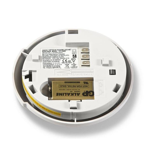 FITO FITO Profi-line rookmelder 230V draadloos koppelbaar met 9V backup batterij