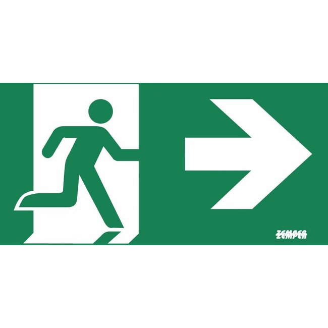 Zemper Zemper Diana Flat pictogram nooduitgang rechts