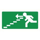 Pictogramme de sécurité sortie de secours gauche escaliers