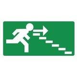 Pictogramme de sécurité sortie de secours droite escaliers