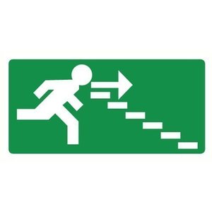 Pikt-o-Norm Pictogramme de sécurité sortie de secours droite escaliers