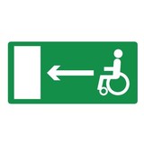 Pictogramme de sécurité sortie de secours fauteuil roulant gauche