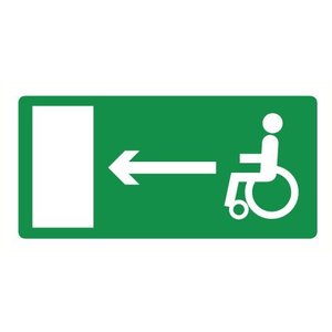 Pikt-o-Norm Pictogramme de sécurité sortie de secours fauteuil roulant gauche