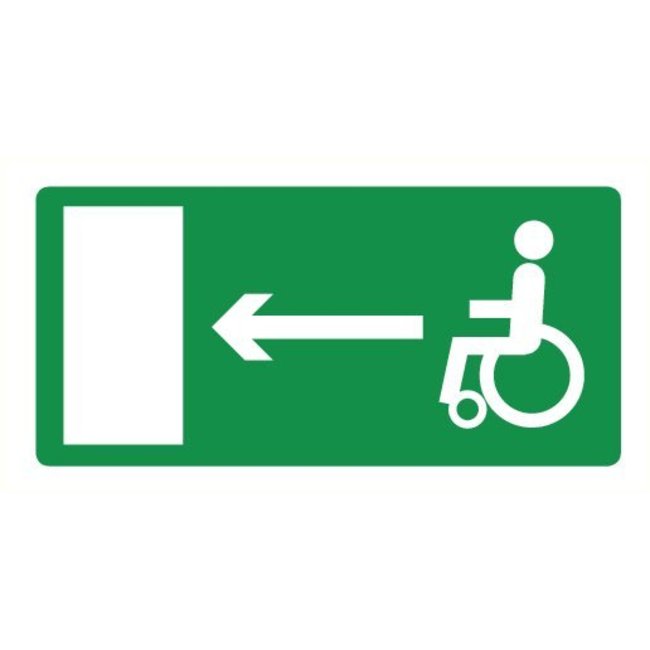 Pikt-o-Norm Pictogramme de sécurité sortie de secours fauteuil roulant gauche