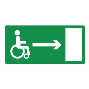 Pikt-o-Norm Pictogramme de sécurité sortie de secours fauteuil roulant droite